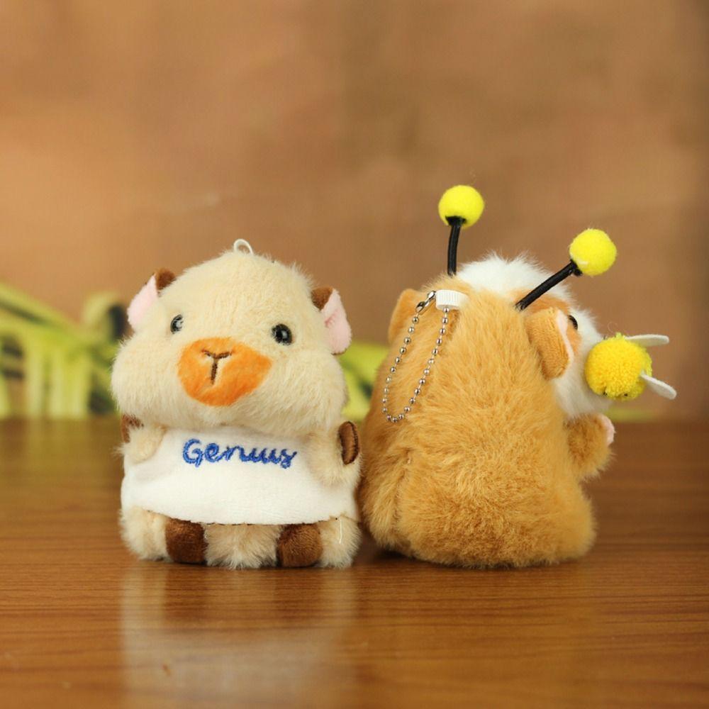 Bee Guinea Pig Plush Keychain Cartoon Hamster Pendant Plush Guinea Pig Keyring  Backpack Decor