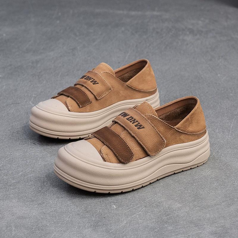 Fashion GKTINOO Genuine Cow Leather Women Sneakers Plus Size Spring Autumn Ladies Casual Shoes Retro Vulcanized Woman Summer Loafers