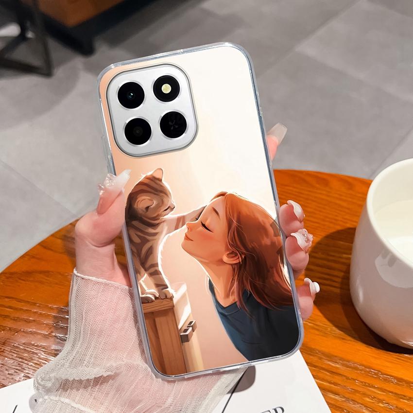 Für Huawei Honor X8a X7a X8c X6c 400 Pro Handyhüllen Niedliches Astronautenmuster Luxuriös Transparent Stoßfest Silikon Linsenschutzhülle Für Huawei Capa