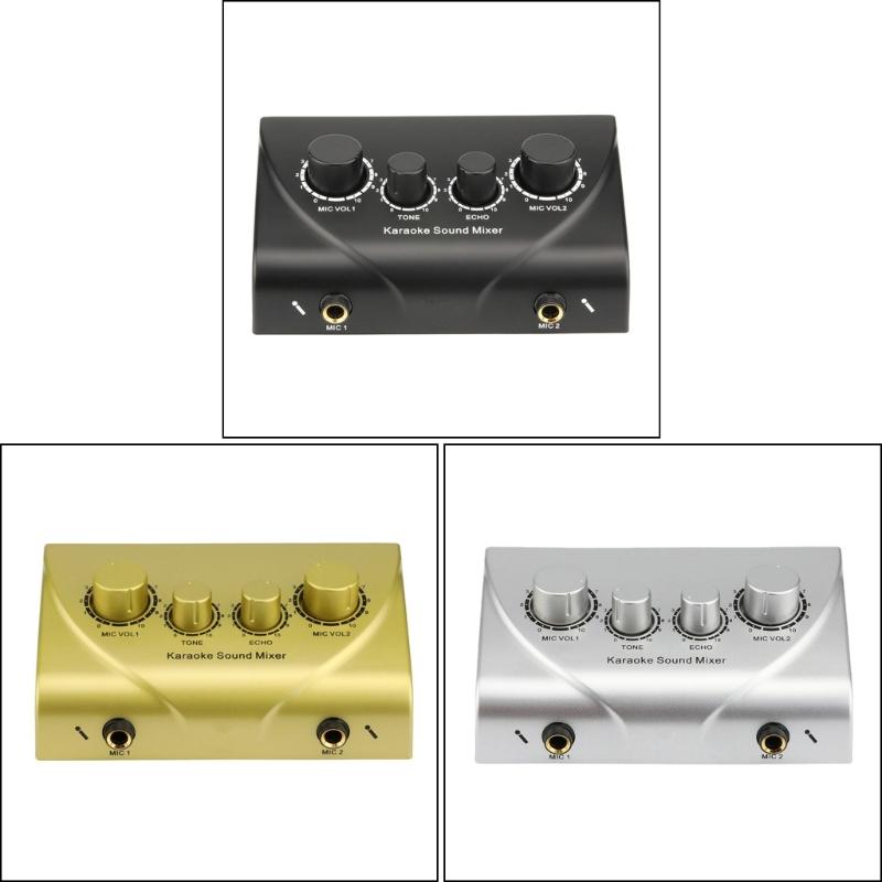Riverberi Mixer Microfoni Amplificatori per Karaoke Casalingo e Piccole Esibizioni con Ingresso Multi-Canale argento