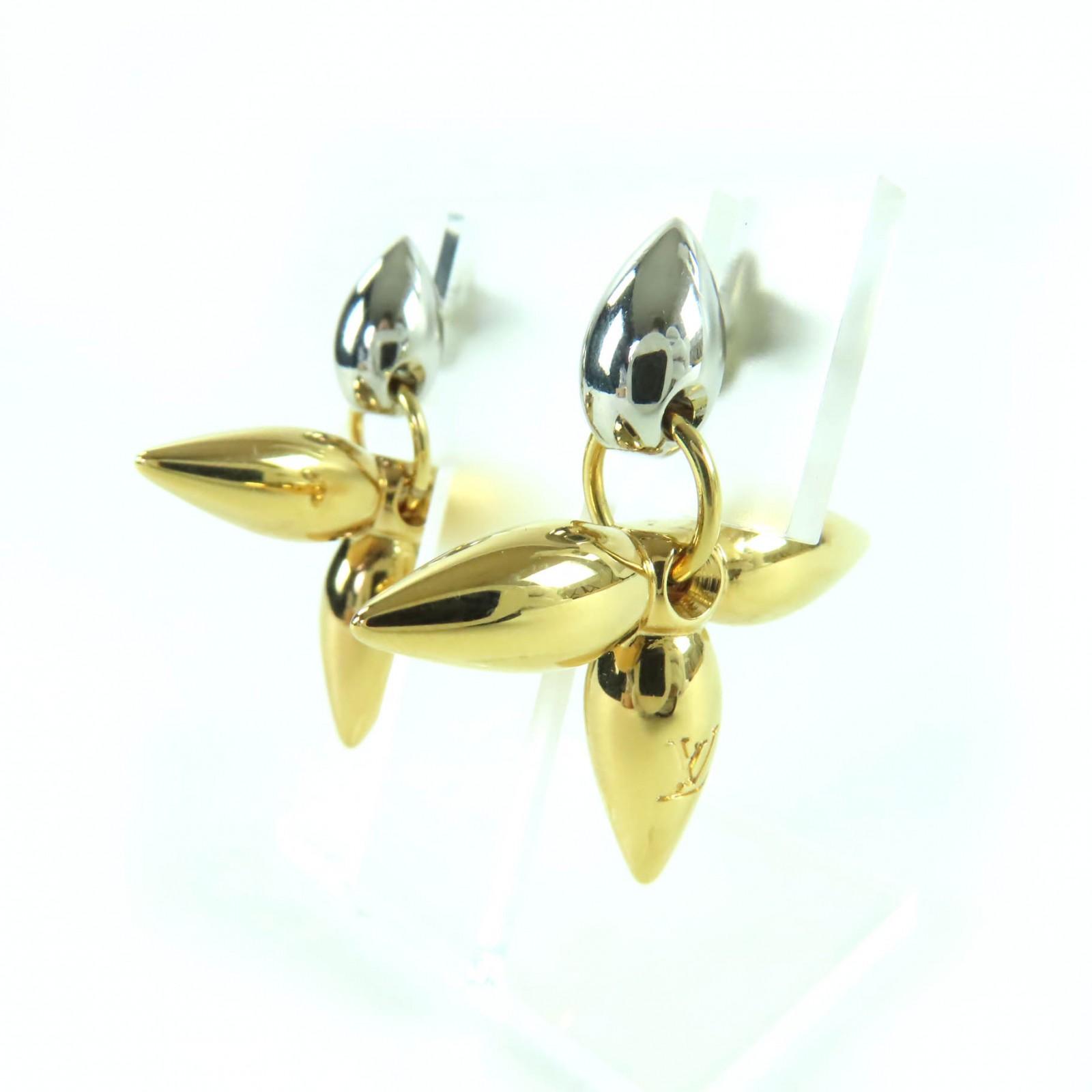 

Відмінні сережки LOUIS VUITTON Bookle Dreille Louisette Pandan золоті M00630 Вживані