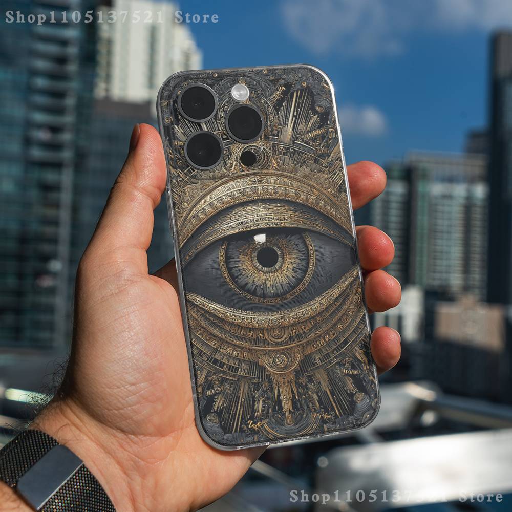 Occult Illuminati Eye Phone Case For iPhone 17,16,15,14,13,12,11 Pro,Max,Plus,X,XS,XR,SE4,E Mini Transparent Soft Cover