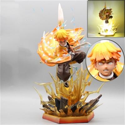 31CM Anime Demon Slayer Kimetsu No Yaiba Figure Agatsuma Zenitsu PVC Figure with Led Light Gift For Kids