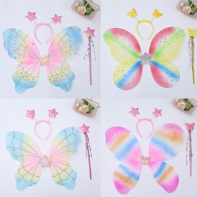3pcs/set Princess Costume Fairy Wings Sets Party Props Dressing Up Butterfly Fairy DIY Halloween Decorations Dress-Up Wings