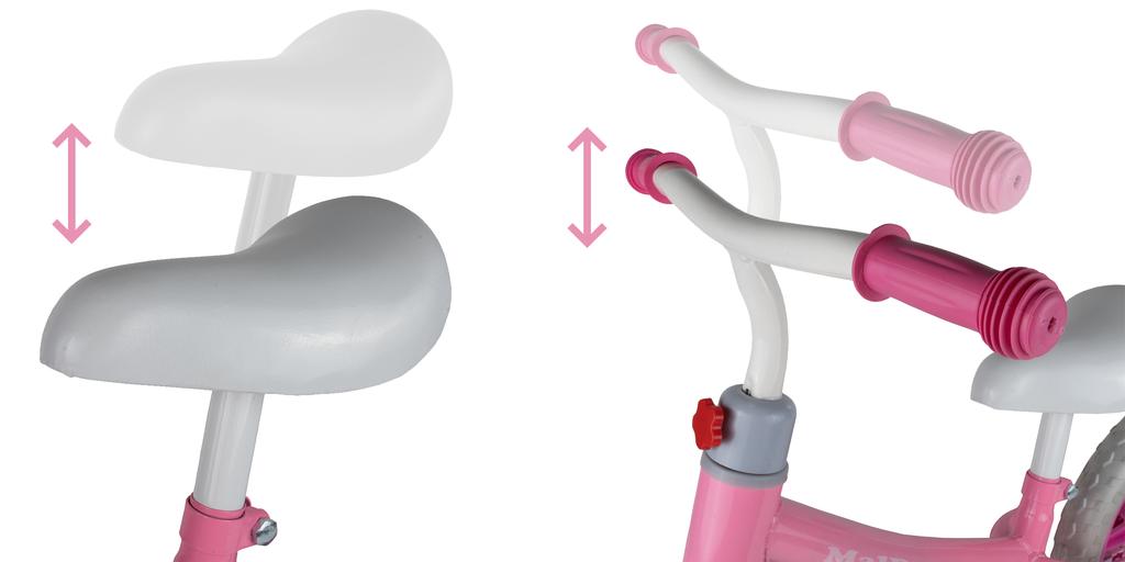Balance Bike Children'S Bike Eva Wheels 12" Pink And White