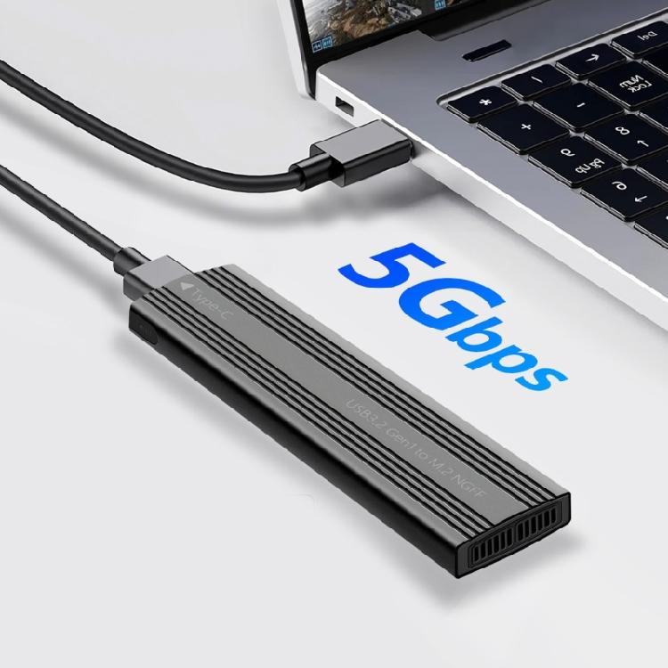 Aluminum M.2 Double Protocols Solid Disk Enclosure Adapter Box for Fast USB3.2 and Type C Solid Disk Case