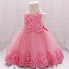 Girls' Formal Princess Dress - Floral Lace Mesh with Flower Detail, Ideal for Weddings