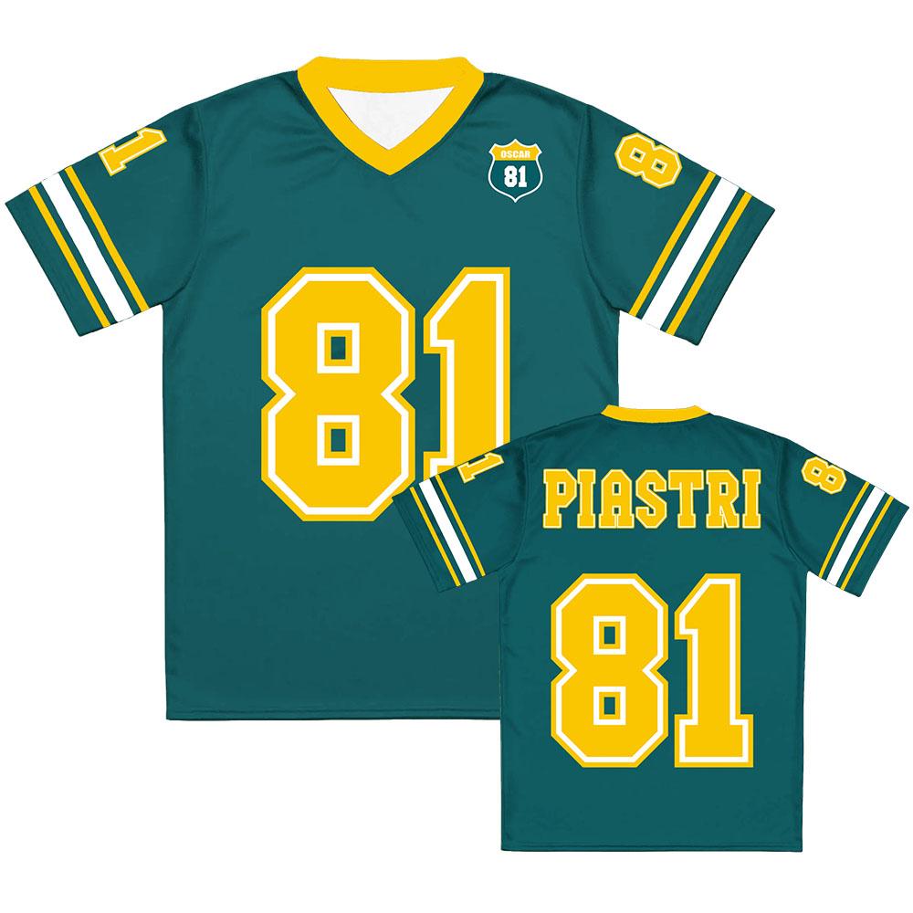 Racing Driver Oscarr Piastri Jersey Number 81 Design 3D Printing Tees V-neck Short Sleeve Male Tshirts Unisex Streetwear Summer