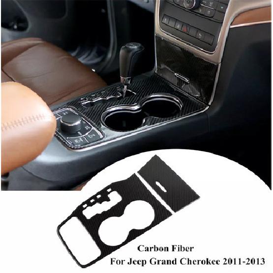 Carbon Fiber Console Gear Shift Box Cover Trim for Jeep Grand Cherokee 2011-2013