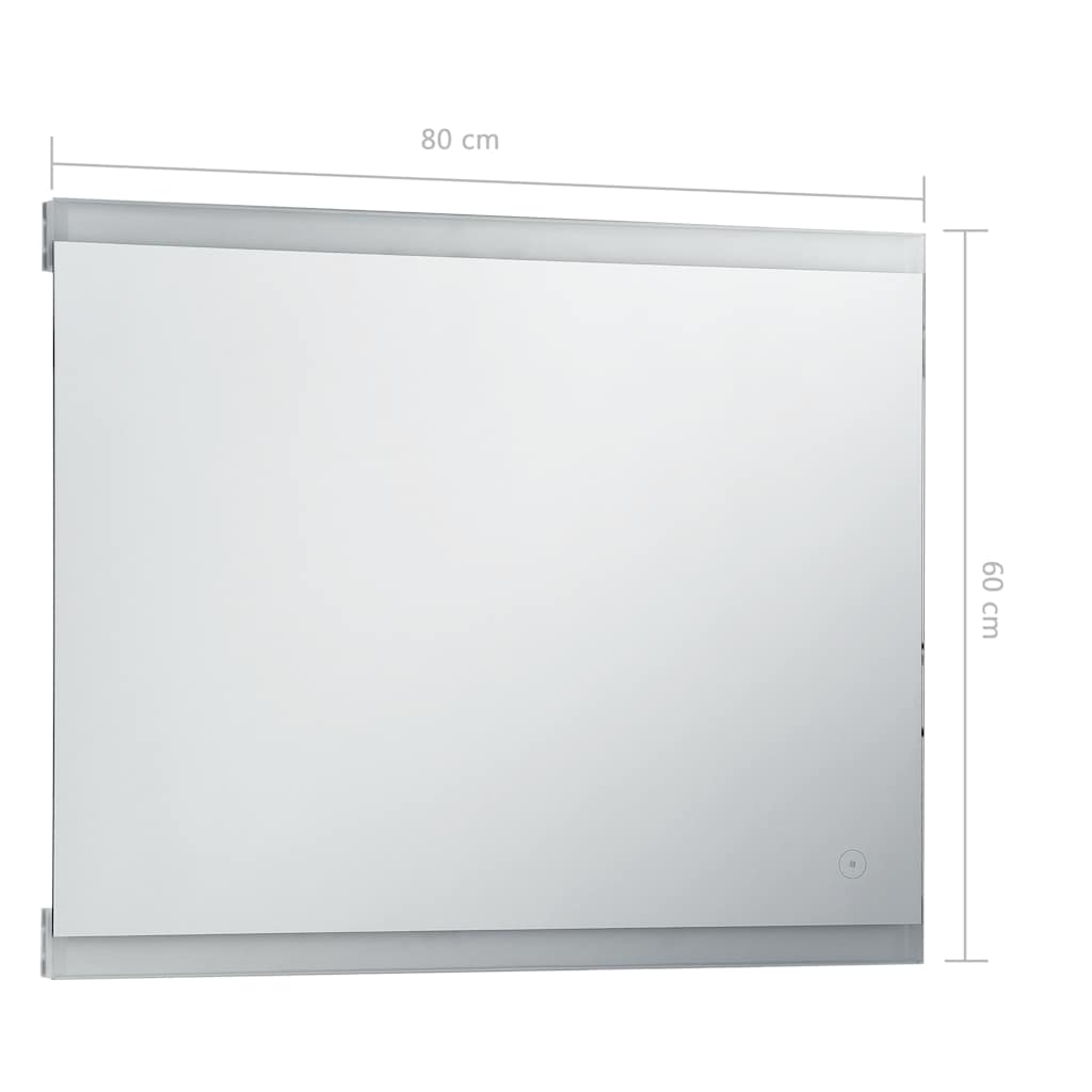 LED Bathroom Mirror with Touch Sensor 80 x 60 cm