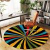 1pc colorful spiral Round Chair mat Area Rug - Non-Slip, Floor Mat for Office, Bedroom, and Indoor Decor -1002253