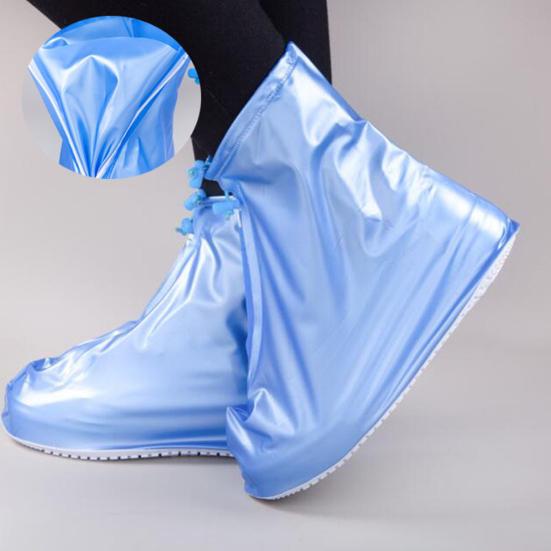 Waterproof Reusable Shoe Covers Non-Slip Rain Shoe Covers Shoe Protectors with Zipper And Drawstring for Men Women Rain Snow Mud Protection