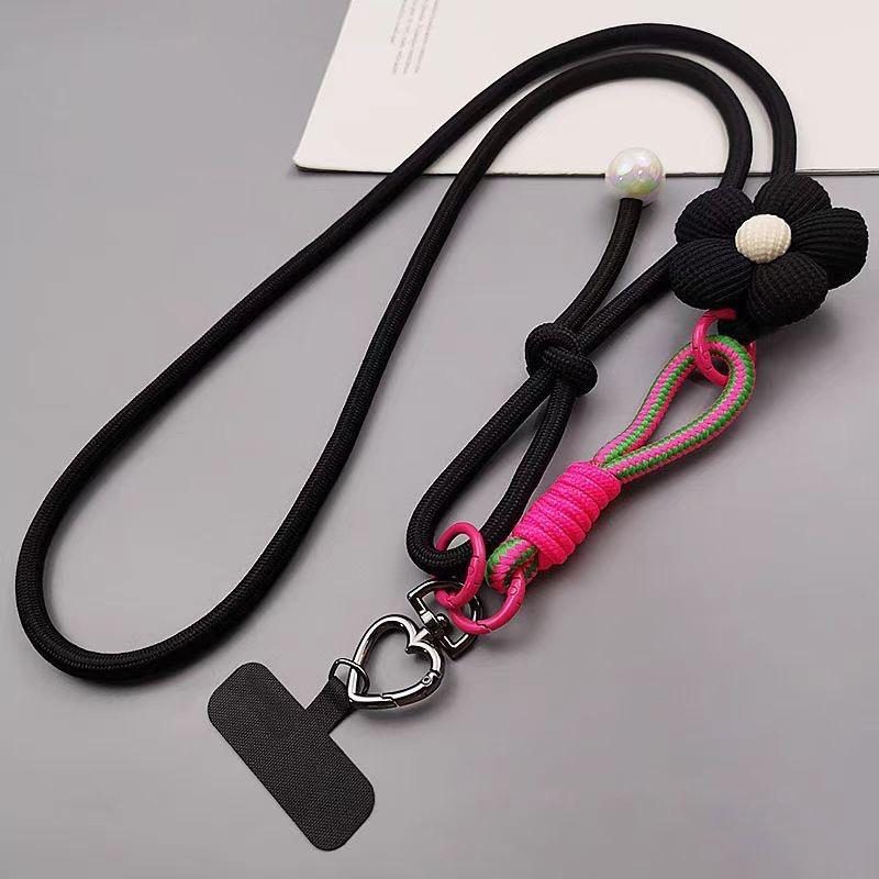 Carrying Mobile Phone Colorful Woven Lanyard Adjustable Bag Crossbody Rope Anti-loss Rope Wrist Strap Lanyard Outdoor Simple
