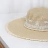 Breathable Wide Brim Straw Hat Elegant Lace Tied Sun Hat Stylish Beach Hat  Girls