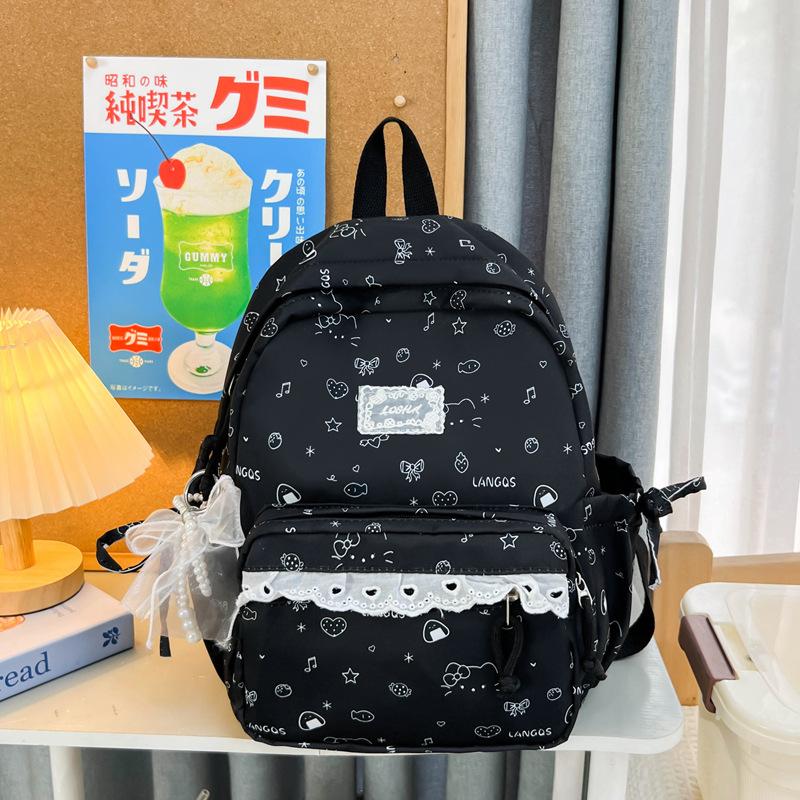 Schoolbag Korean ins wind girl backpack junior high school schoolbag girl cute cartoon student outing backpack girl