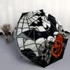 Halloween Stained Glass Window Decoration with Bats, Skulls, and Pumpkins Umbrella, Christmas Gift Y114