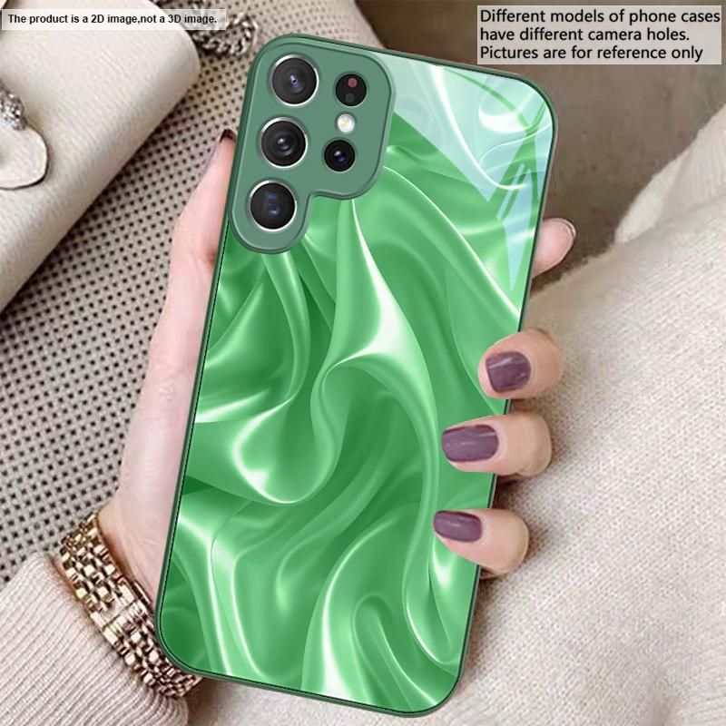 The golden silk of waves For Samsung S26 S22 S8 S9 S10 S20 Ultra S21 Pro S22 Plus S23 FE S24Ultra S25 Edge S24+ Glass Phone Case
