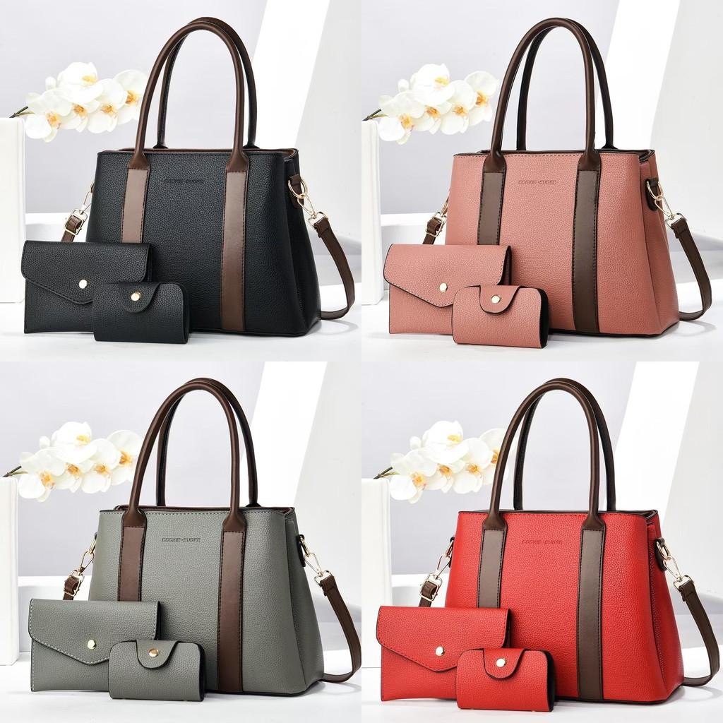 Color Trendy Block Mom And Child Bag Spacious Medium Size Pu Shoulder And Crossbody Bag For Women