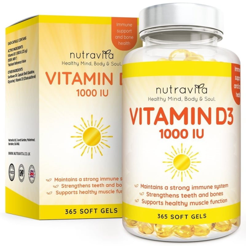 

Nutravita Vitamin D3, 1000 IU, 365 Capsules (Vegan)