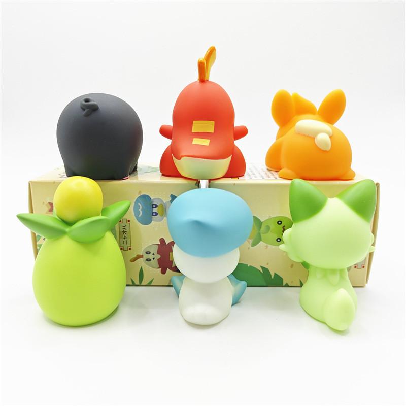 Entzückende kleine PVC-Geisterfiguren, Set in Blindboxen mit Katze und Ente aus New Leaf