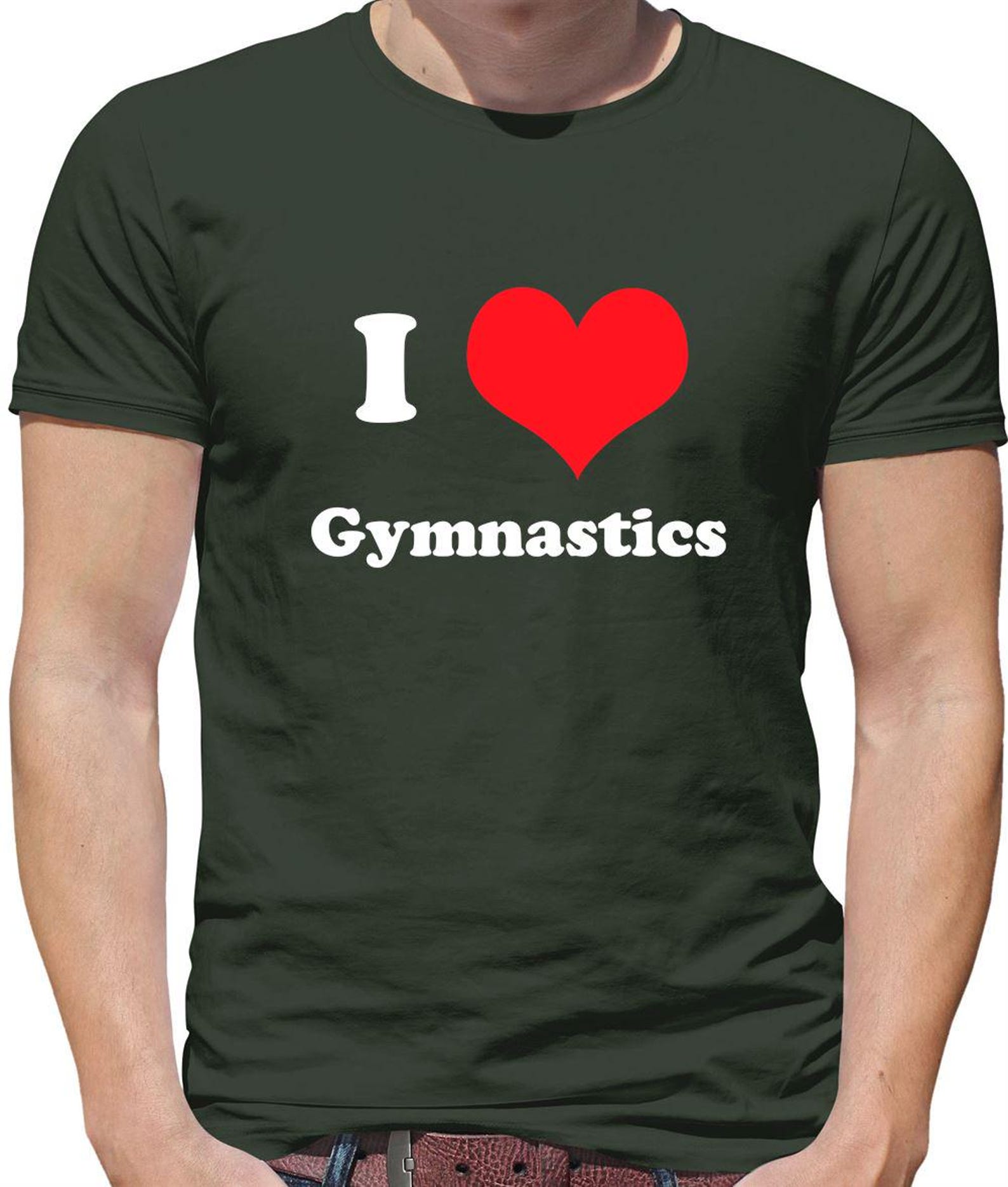 I Love Gymnastics - Mens Womens Kids T-Shirt - Gymnast Exercise Love Funny Exercise Rings Mats Floor L