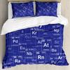 Tavola periodica degli elementi chimici Copripiumino Scienza chimica Set copripiumino a tre pezzi Decorazione camera da letto