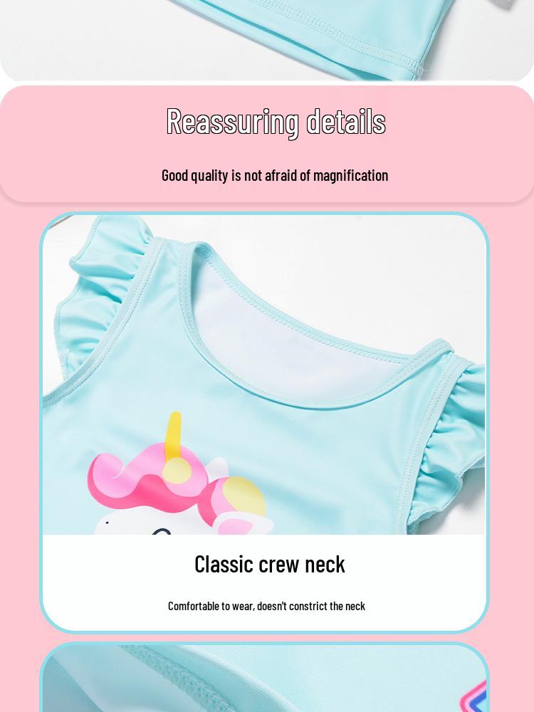 Girls' Three-Piece Swimsuit Set: Short-Sleeved and Sleeveless Tops with Fly Sleeves