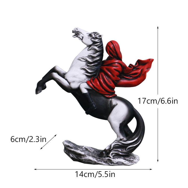 Vilead Banksy Red Knight Statue Horse Figurines Street Graffiti Art Modern Pop Living Room Bookshelf Cabinet Office Decoration