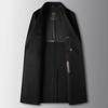 Herrenmantel Herbst und Winter Lang Zweireihig Handgefertigt Wolle Trenchcoat, Jugend Business Beidseitig, Einfarbig Warmer Mantel