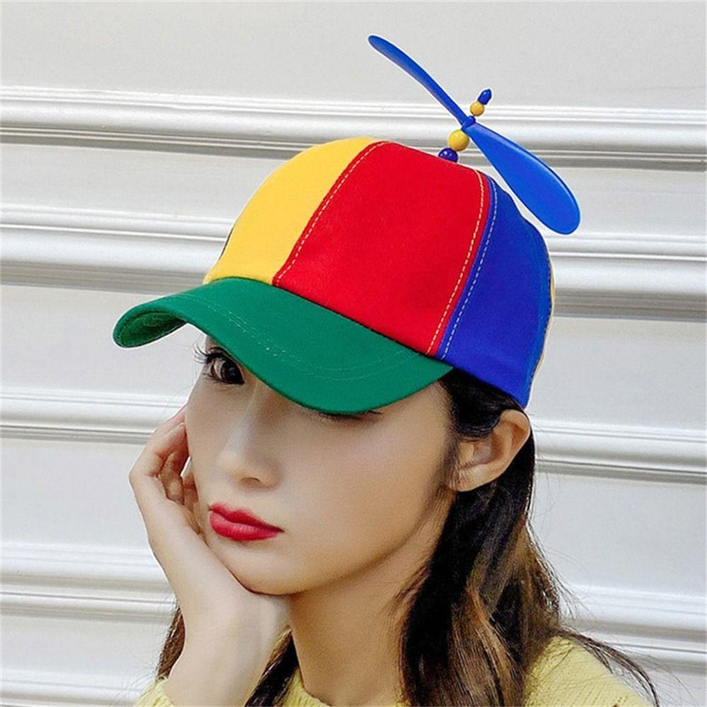 Snapback Bamboo Dragonfly Cap Rainbow Baseball Cap Fashion Helicopter Propeller Hat  Adult Kids
