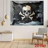 Knust kant Piratflagg Skjelett Gobelin Jolly Roger Bakgrunnsklut Atmosfæredekorasjon Romdekorasjon