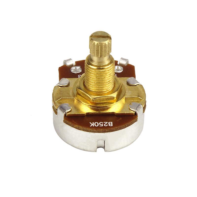 Dependable A500K A250K B500K B250K Brass Shaft Guitar Potentiometer Low Torque And Noise Smooth Feel