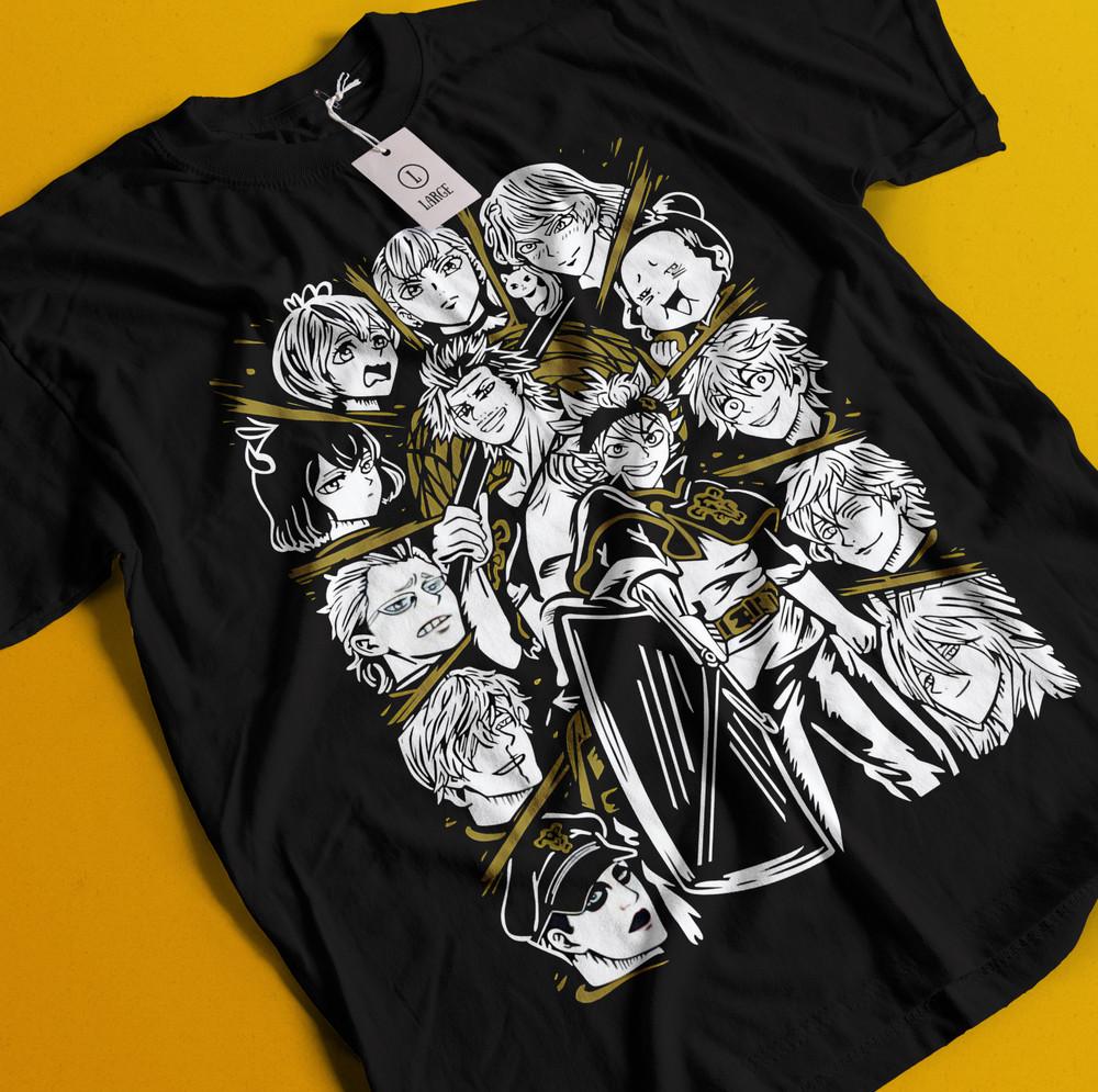 

Футболка Аста Юно Аниме Манга Чёрный Клевер Аста Девушка Подарки Чёрная Футболка Все Размеры 4XL