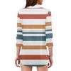 Women's Fashion Casual Lapel 3/4 Sleeve Print Shirt Women's V-Neck Tops