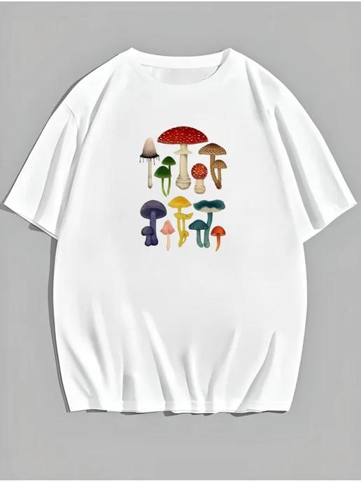 Oversized T-shirt with a mushroom print 3XL