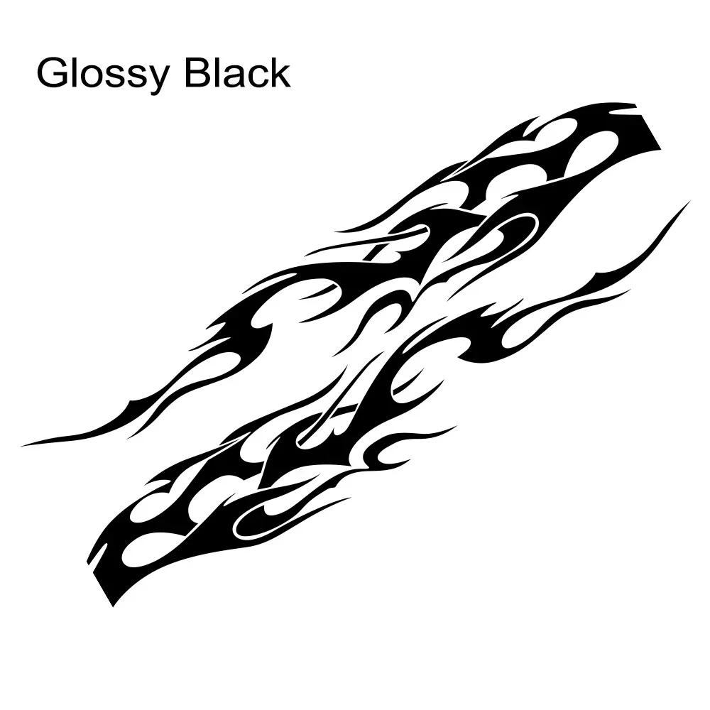 2Pcs Universal Vinyl Flame Graphics Car Body Side Stickers Flame Sports Racing Stripe Decorations Suitable For All Cars SUV