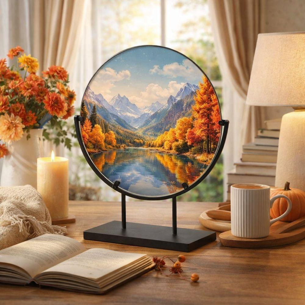 Fused Glass Art Metal Easel Stands Iron Decorative Plate Holder Home Office Desktop