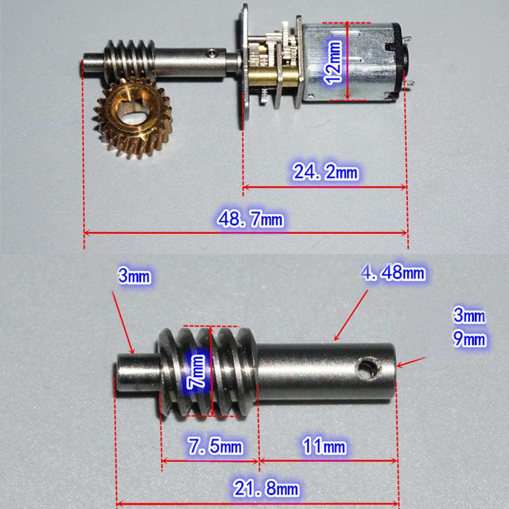 3V-6V All-Metal Gear Folding Landing Gear Worm Gear Motor 1:300 Deceleration Ratio N20 Precision Micro Gear Motor