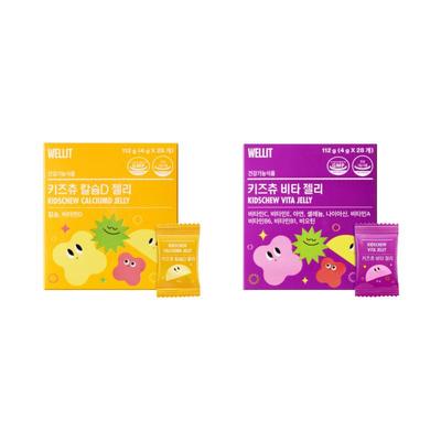 KIDSCHEW Vita Jelly , Calcium D Jelly 4g × 28 Gummies (7 Options)