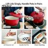 Pot Lid Lifting Tool Triangular Handle Cover, Heat Resistant Hot Cookware Anti-Scald Mitts Mitts, Cotton Knob Grabber Holders, Kitchen Gadget