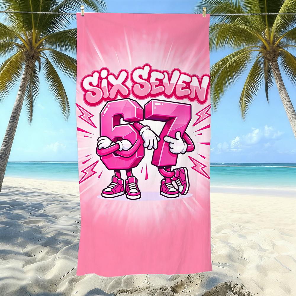 Explosives 67 Digital Bedrucktes Strandtuch Sandfest Absorbierendes Badetuch Meeresurlaub Schnelltrocknendes Handtuch