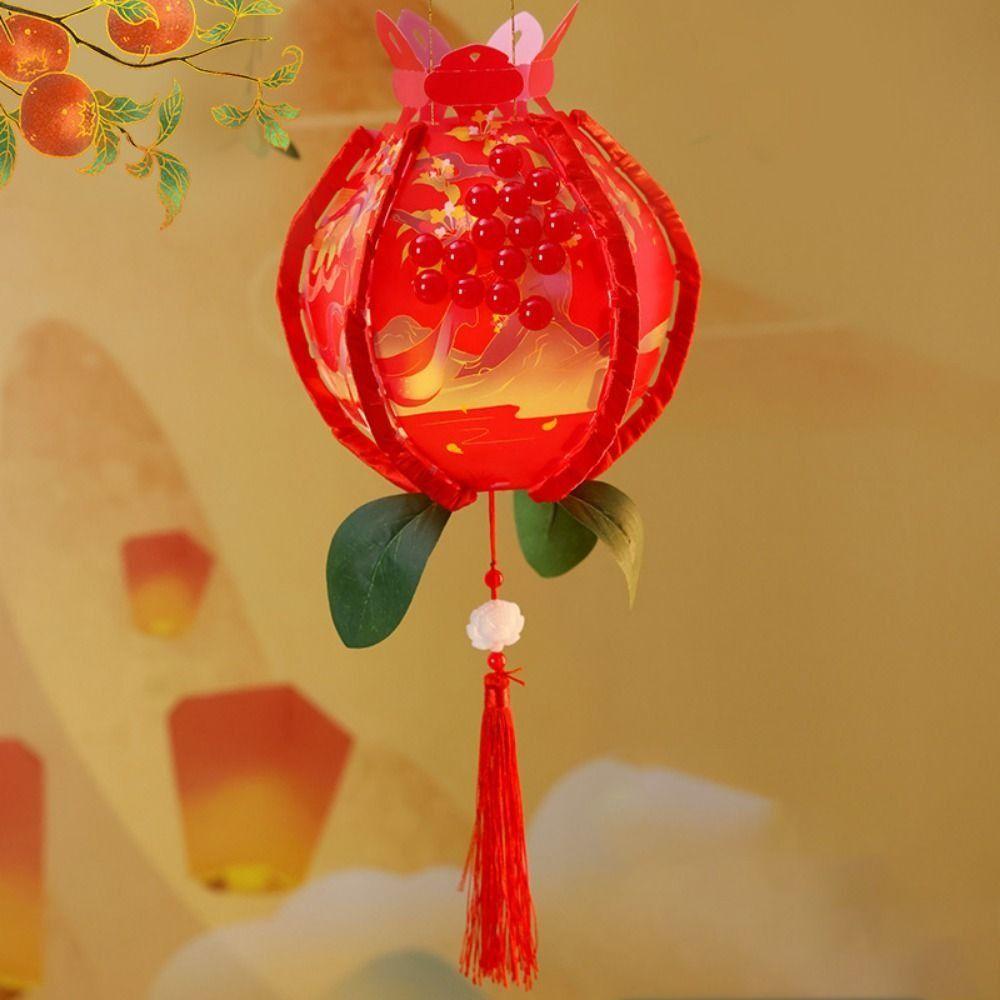 Glowing Pomegranate Lantern Chinese Style Handheld Lanterns Mid-Autumn Lanterns  Lantern Festival