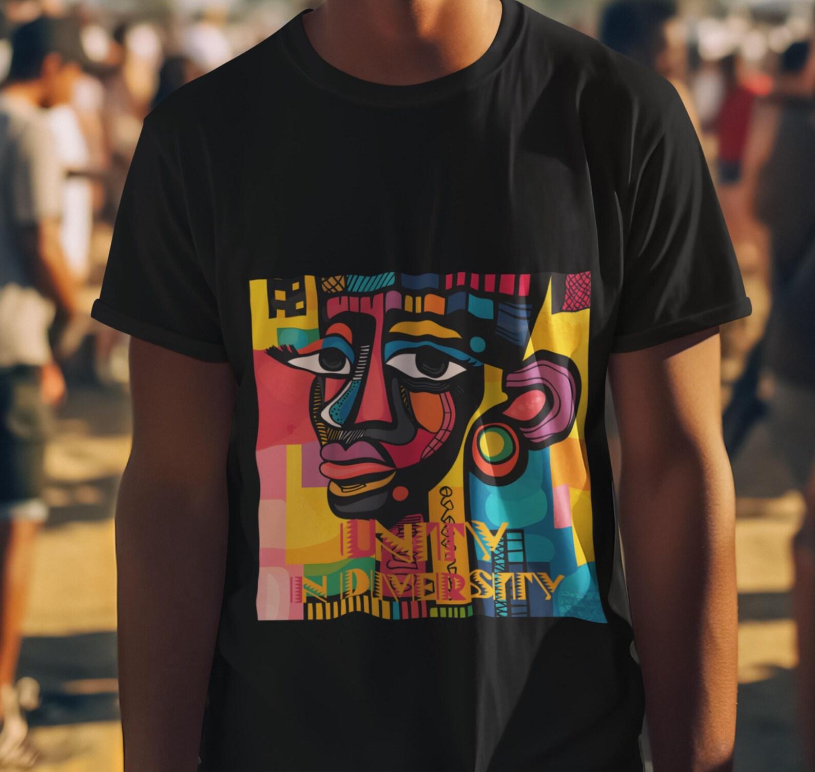 African Mask T-Shirt: Unity in Diversity Cotton Tee S