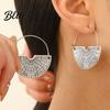 Exaggerated Semicircle Earrings 1 Pair Women Retro Bohemia Style Drop