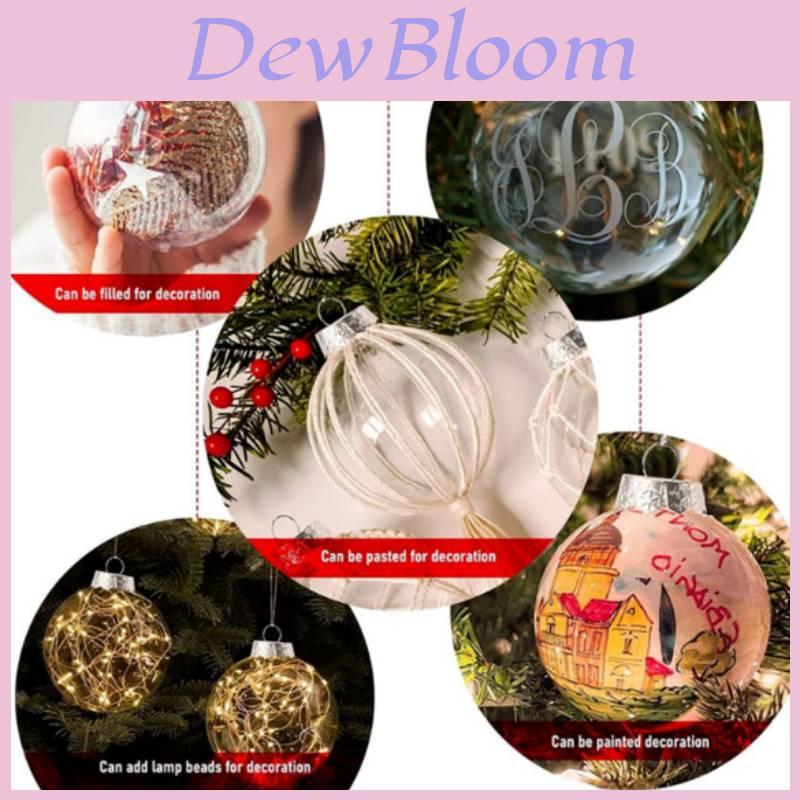 Christmas Ornament Ball With Modern Art Style In 6cm Transparent Plastic For Holiday Decor