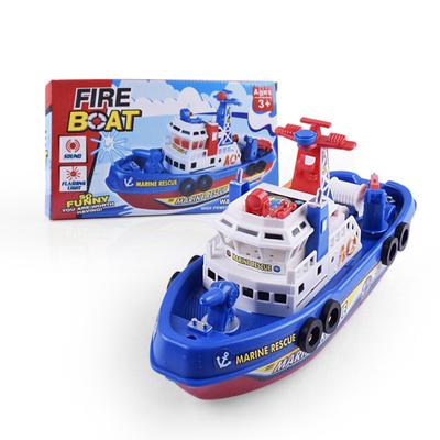 Children Fire Boat With Music Creative Battery Powered Electric Water Spray Boat Toy Birthday Gifts