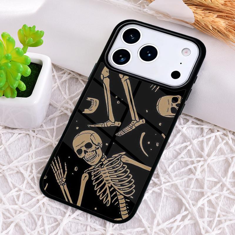 Trippy Skeleton Shockproof Phone Case for iPhone 17 Air 16e 15 11 12 14 13 Pro Max Cover Coque
