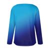 Women's Fashionable Waist Square Neck Long Sleeve Gradient Print T-Shirt Top
