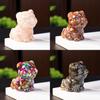 Resin Tiger Figurine Home Decor With Natural Crystal For Living Room Display