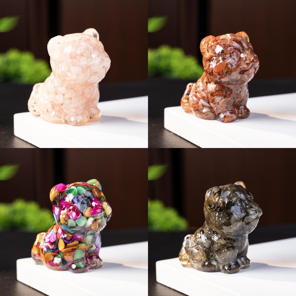 Resin Tiger Figurine Home Decor With Natural Crystal For Living Room Display